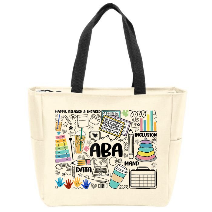 Aba Applied Behavior Analysis Bcba Behavior Analyst Autism Zip Tote Bag