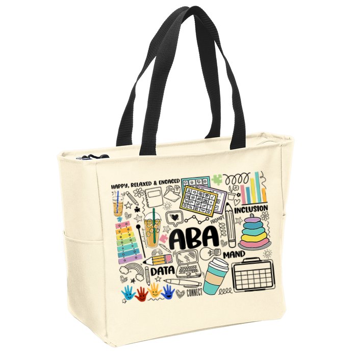 Aba Applied Behavior Analysis Bcba Behavior Analyst Autism Zip Tote Bag