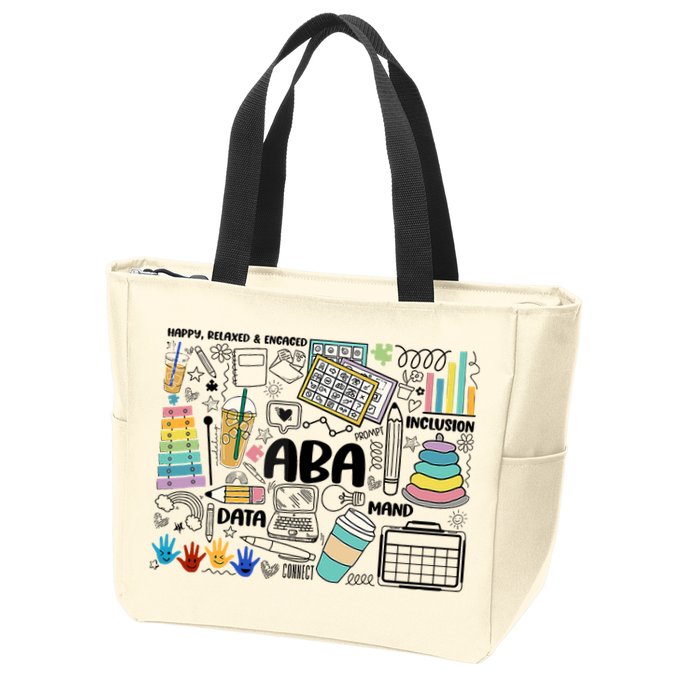 Aba Applied Behavior Analysis Bcba Behavior Analyst Autism Zip Tote Bag