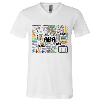 Aba Applied Behavior Analysis Bcba Behavior Analyst Autism V-Neck T-Shirt