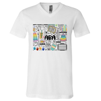 Aba Applied Behavior Analysis Bcba Behavior Analyst Autism V-Neck T-Shirt