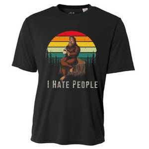 Alien And Bigfoot I Hate People Funny Sasquatch Cooling Performance Crew T-Shirt