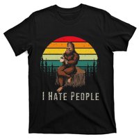 Alien And Bigfoot I Hate People Funny Sasquatch T-Shirt