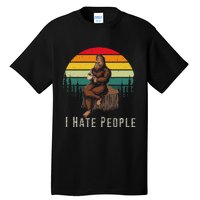 Alien And Bigfoot I Hate People Funny Sasquatch Tall T-Shirt