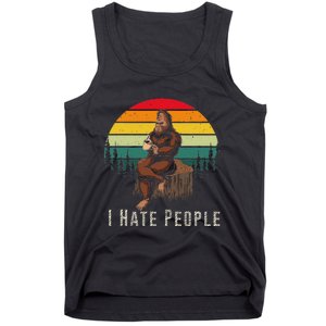 Alien And Bigfoot I Hate People Funny Sasquatch Tank Top