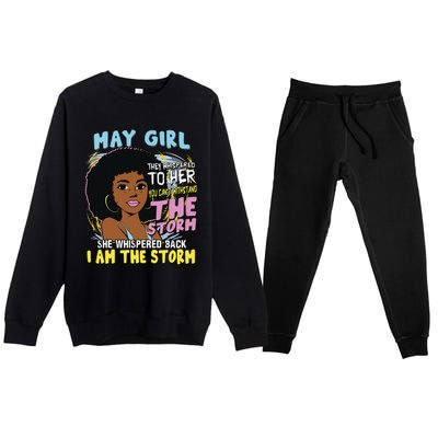 African American birthday queen Afro American birthday May Premium Crewneck Sweatsuit Set