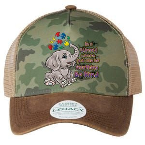 Autism Awareness Be Kind Elephant Puzzle Teacher Mom Funny Gift Legacy Tie Dye Trucker Hat