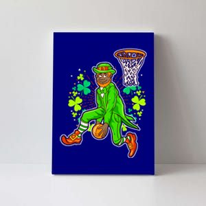 African American Black Leprechaun Basketball St Patricks Day Gift Canvas