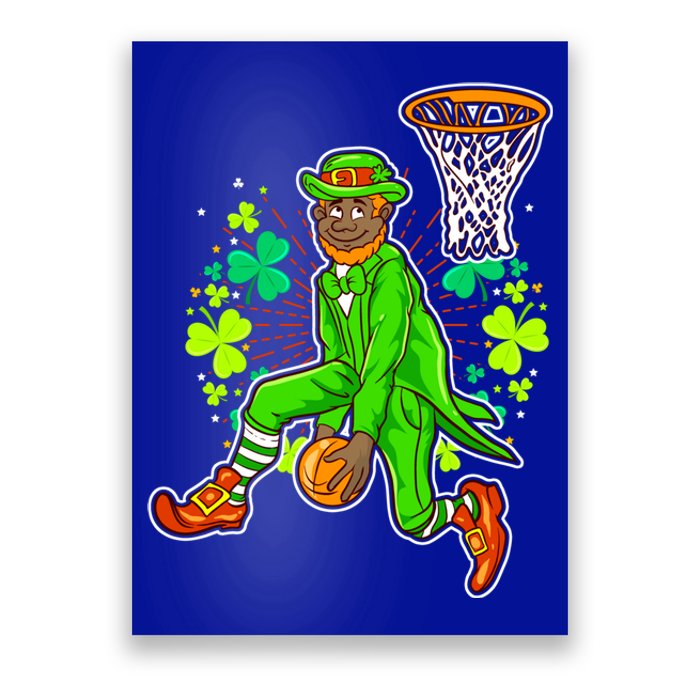 African American Black Leprechaun Basketball St Patricks Day Gift Poster