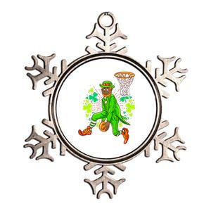 African American Black Leprechaun Basketball St Patricks Day Gift Metallic Star Ornament