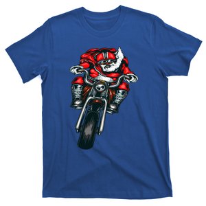 African American Black Biker Santa Claus Christmas Gift T-Shirt