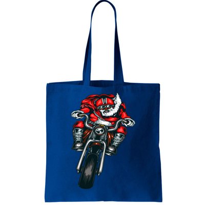 African American Black Biker Santa Claus Christmas Gift Tote Bag