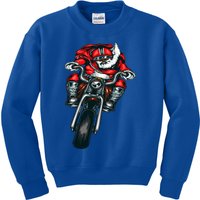 African American Black Biker Santa Claus Christmas Gift Kids Sweatshirt