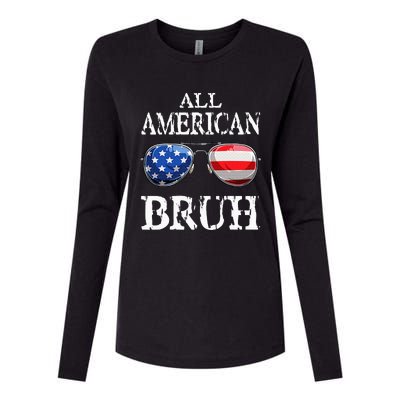 All American Bruh 4th Of July Boy Patriotic Teens Womens Cotton Relaxed Long Sleeve T-Shirt