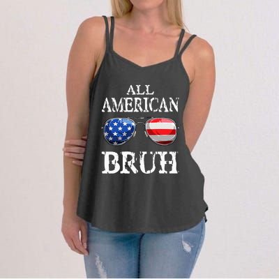 All American Bruh 4th Of July Boy Patriotic Teens Women's Strappy Tank