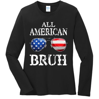 All American Bruh 4th Of July Boy Patriotic Teens Ladies Long Sleeve Shirt