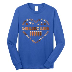 Afro African Black History Month Library Aide School Heart Gift Long Sleeve Shirt