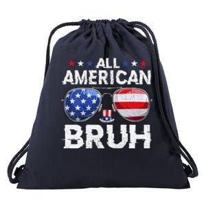 All American Bruh 4th Of July Patriotic Teens Drawstring Bag