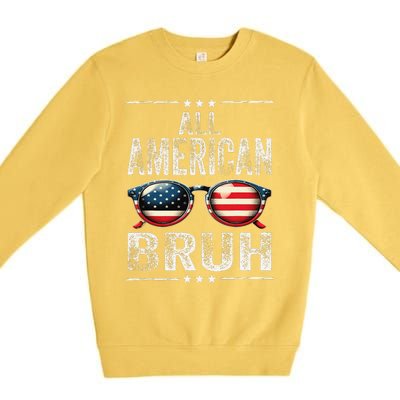 All American Bruh 4th Of July Teen Patriotic Premium Crewneck Sweatshirt