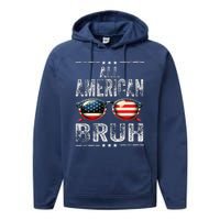 All American Bruh 4th Of July Teen Patriotic Performance Fleece Hoodie