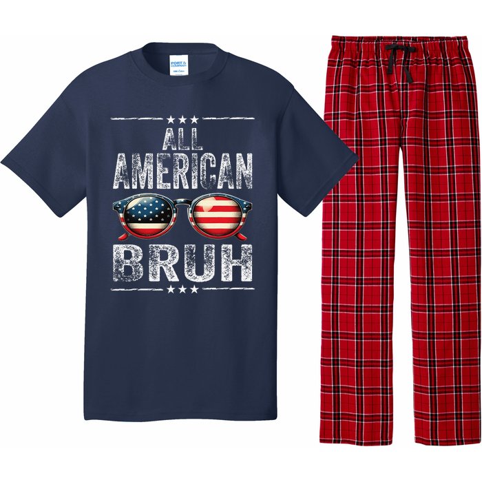 All American Bruh 4th Of July Teen Patriotic Pajama Set