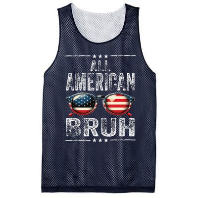 All American Bruh 4th Of July Teen Patriotic Mesh Reversible Basketball Jersey Tank