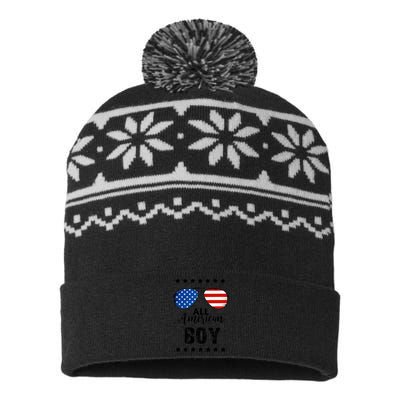 All American Boy 4th Of July Family Matching USA-Made Snowflake Beanie