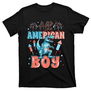 All American Boy Dinosaur Funny 4th Of July T-Shirt