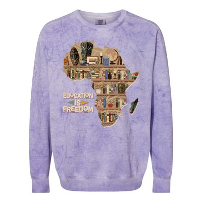 African American Black History Education Is Freedom Colorblast Crewneck Sweatshirt