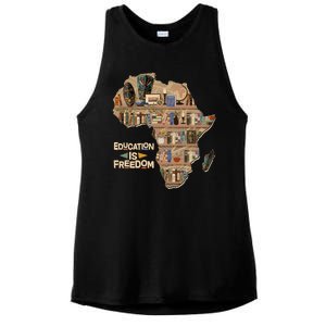 African American Black History Education Is Freedom Ladies PosiCharge Tri-Blend Wicking Tank