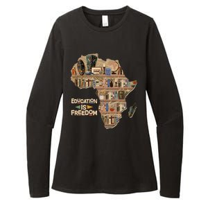 African American Black History Education Is Freedom Womens CVC Long Sleeve Shirt