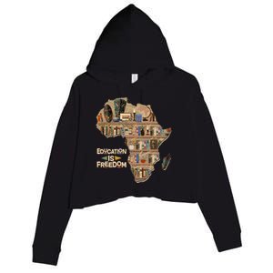 African American Black History Education Is Freedom Crop Fleece Hoodie