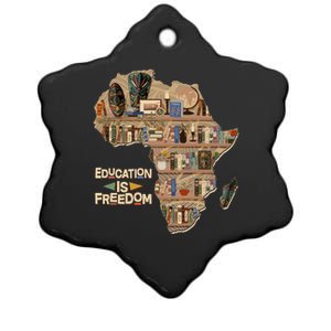 African American Black History Education Is Freedom Ceramic Star Ornament