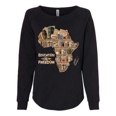 African American Black History Education Is Freedom Womens California Wash Sweatshirt