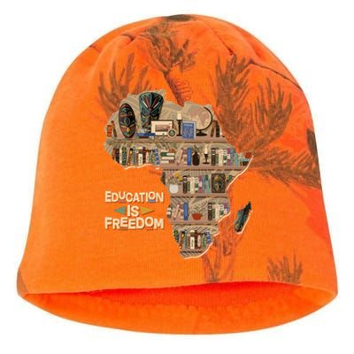 African American Black History Education Is Freedom Kati - Camo Knit Beanie