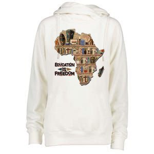 African American Black History Education Is Freedom Womens Funnel Neck Pullover Hood