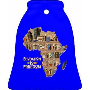 African American Black History Education Is Freedom Ceramic Bell Ornament