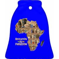 African American Black History Education Is Freedom Ceramic Bell Ornament