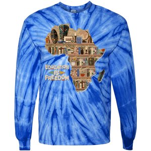 African American Black History Education Is Freedom Tie-Dye Long Sleeve Shirt