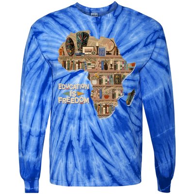 African American Black History Education Is Freedom Tie-Dye Long Sleeve Shirt