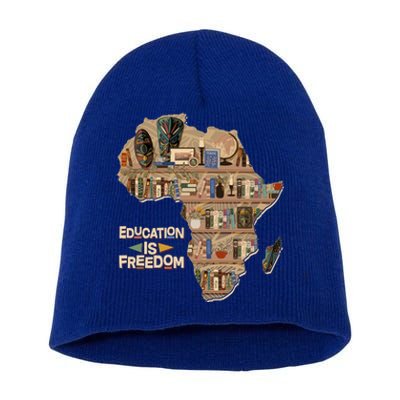 African American Black History Education Is Freedom Short Acrylic Beanie