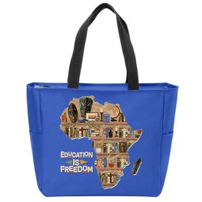 African American Black History Education Is Freedom Zip Tote Bag
