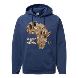 African American Black History Education Is Freedom Performance Fleece Hoodie