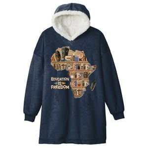 African American Black History Education Is Freedom Hooded Wearable Blanket