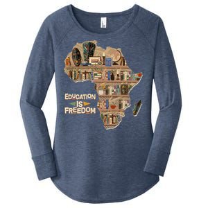 African American Black History Education Is Freedom Women's Perfect Tri Tunic Long Sleeve Shirt