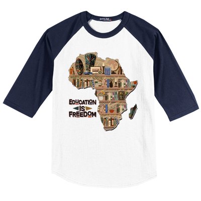 African American Black History Education Is Freedom Baseball Sleeve Shirt