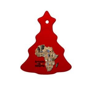 African American Black History Education Is Freedom Ceramic Tree Ornament