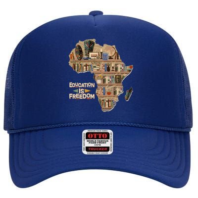 African American Black History Education Is Freedom High Crown Mesh Back Trucker Hat