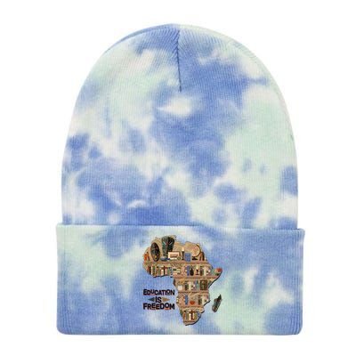 African American Black History Education Is Freedom Tie Dye 12in Knit Beanie