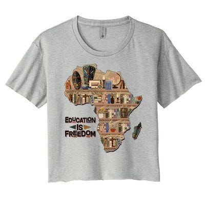 African American Black History Education Is Freedom Women's Crop Top Tee